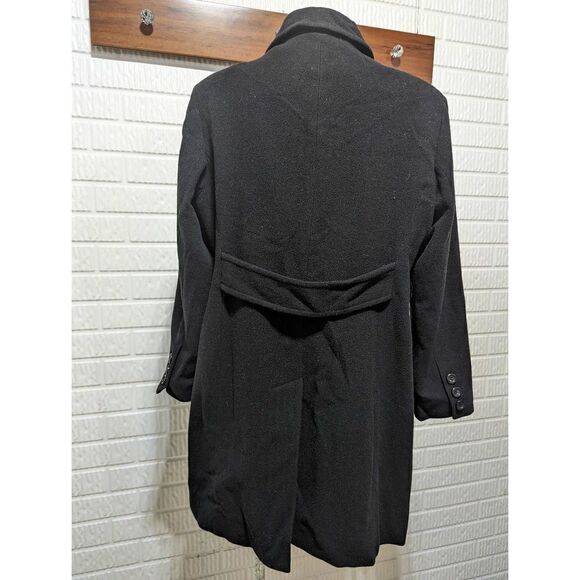 Worthington Women's Black Long-Sleeve Button-Front 100% Wool Long Coat Jacket La - Picture 3 of 6